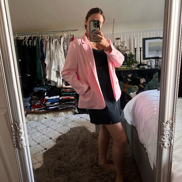 Custom chain stitch flame blazer jacket !!!! Sick - Picture 3 of 6